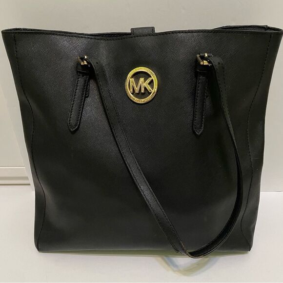 Michael Kors Black Safiano Leather Long Handle Tote - Picture 3 of 15